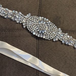 Rinestone Ivory Bridal Sash